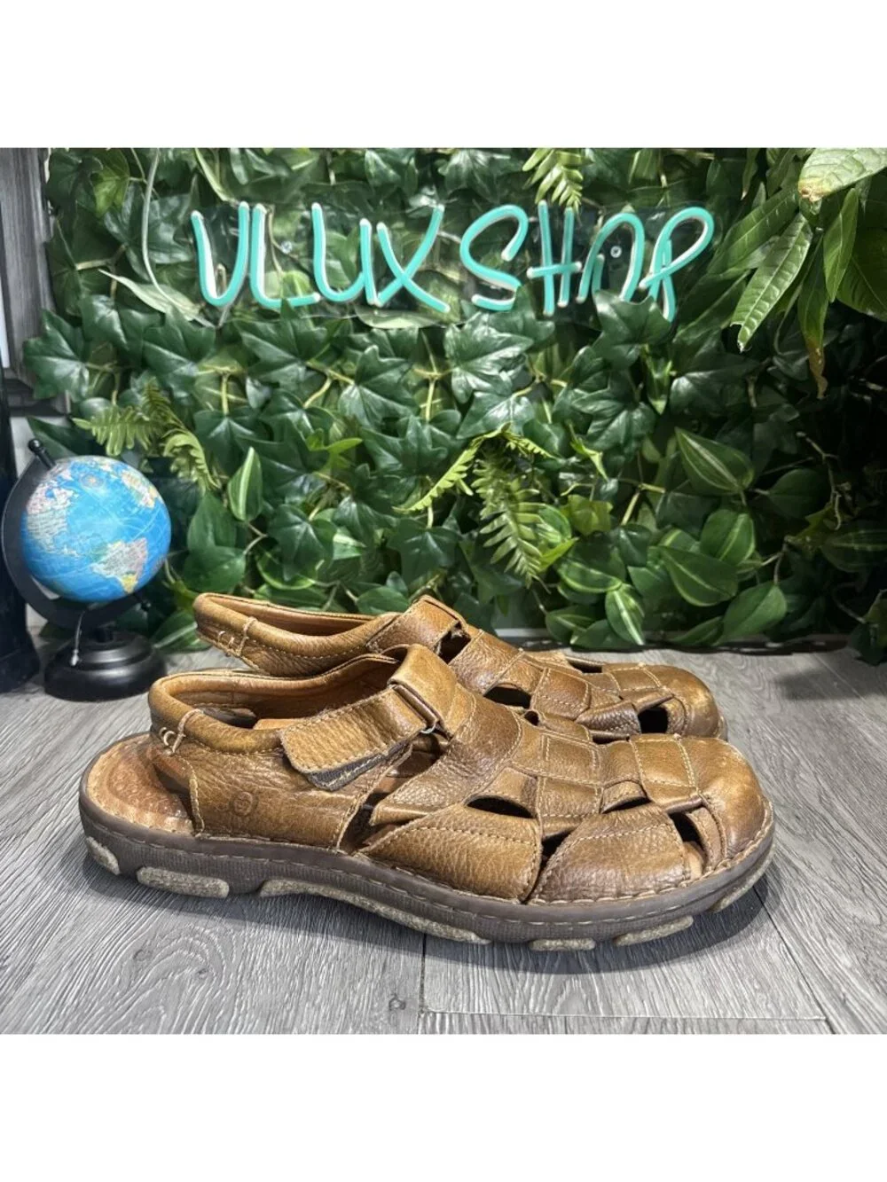 Mens Born Connor Fisherman Sandals Shoes Chestnut Brown Size 13 M $120